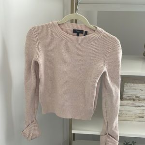 Theory pink cropped sweater